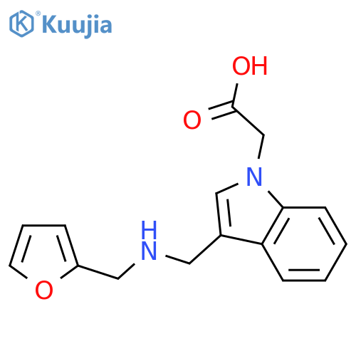 (3-{[(Furan-2-ylmethyl)-amino]-methyl}-indol-1-yl)-acetic acid structure