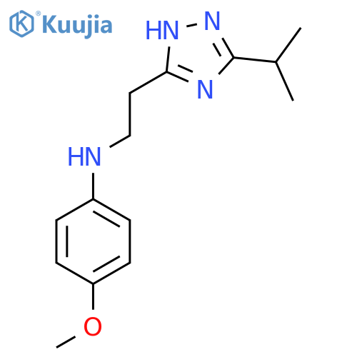 [2-(5-Isopropyl-1H-[1,2,4]triazol-3-yl)-ethyl]-(4-methoxy-phenyl)-amine structure