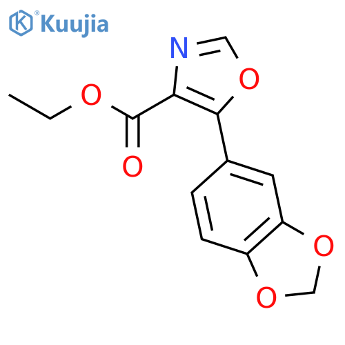 4-Oxazolecarboxylic acid, 5-(1,3-benzodioxol-5-yl)-, ethyl ester structure