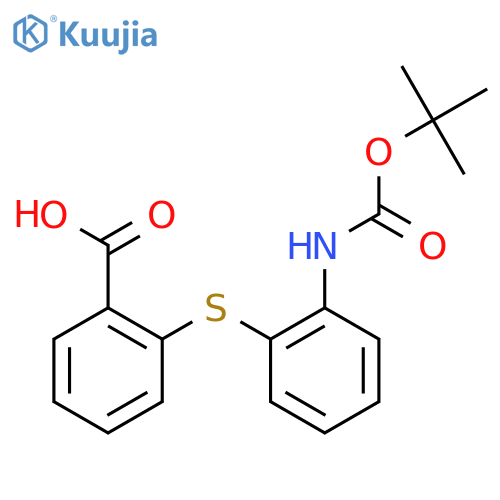 2-(2-{(tert-butoxy)carbonylamino}phenyl)sulfanylbenzoic acid structure