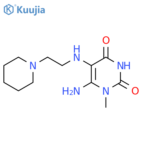 6-Amino-1-methyl-5-((2-(piperidin-1-yl)ethyl)amino)pyrimidine-2,4(1H,3H)-dione structure