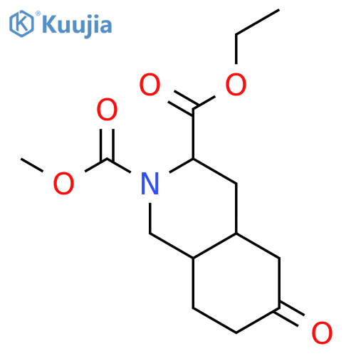 3-ethyl 2-methyl 6-oxo-decahydroisoquinoline-2,3-dicarboxylate structure