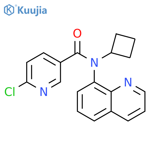 6-chloro-N-cyclobutyl-N-(quinolin-8-yl)pyridine-3- carboxamide structure