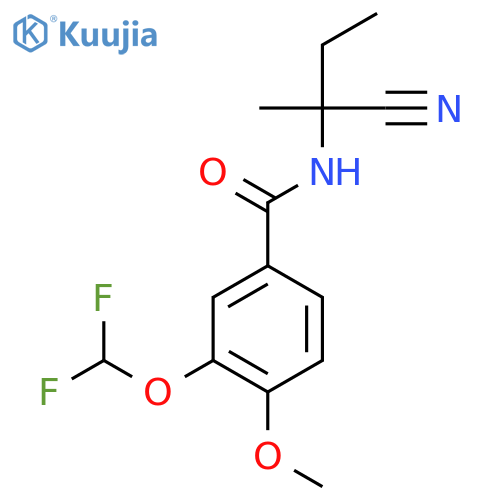 N-(1-cyano-1-methylpropyl)-3-(difluoromethoxy)-4-methoxybenzamide structure