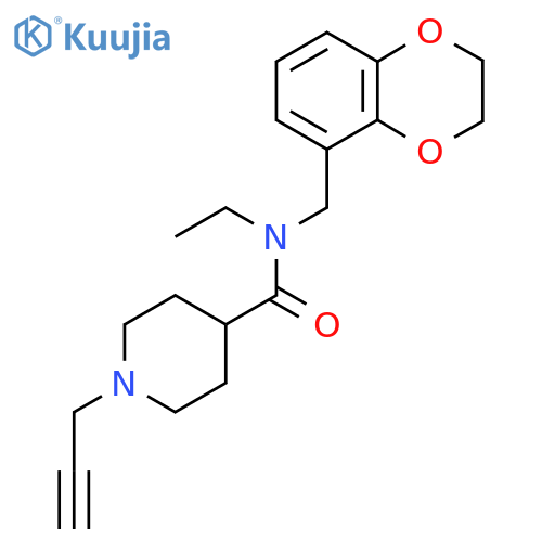 N-[(2,3-dihydro-1,4-benzodioxin-5-yl)methyl]-N-ethyl-1-(prop-2-yn-1-yl)piperidine-4-carboxamide structure