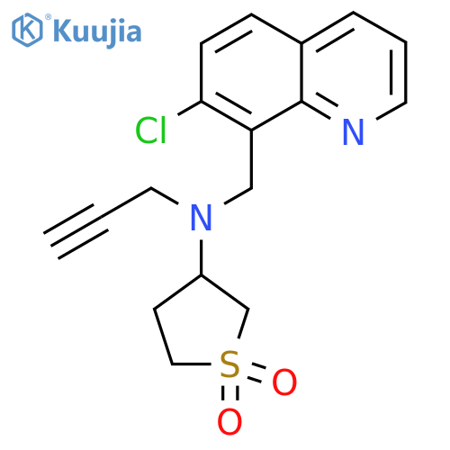 3-{[(7-Chloroquinolin-8-yl)methyl](prop-2-yn-1-yl)amino}-1lambda6-thiolane-1,1-dione structure