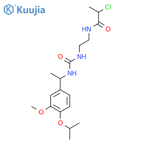 2-chloro-N-[2-[1-(3-methoxy-4-propan-2-yloxyphenyl)ethylcarbamoylamino]ethyl]propanamide structure
