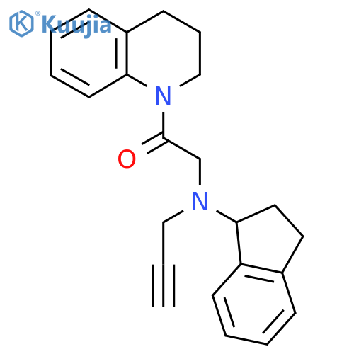 2-[(2,3-dihydro-1H-inden-1-yl)(prop-2-yn-1-yl)amino]-1-(1,2,3,4-tetrahydroquinolin-1-yl)ethan-1-one structure