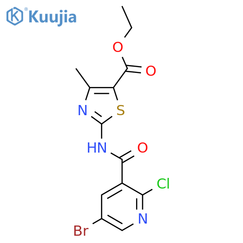 Ethyl 2-(5-bromo-2-chloropyridine-3-amido)-4-methyl-1,3-thiazole-5-carboxylate structure
