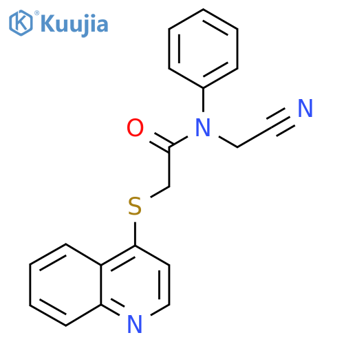 N-(cyanomethyl)-N-phenyl-2-(quinolin-4-ylsulfanyl)acetamide structure