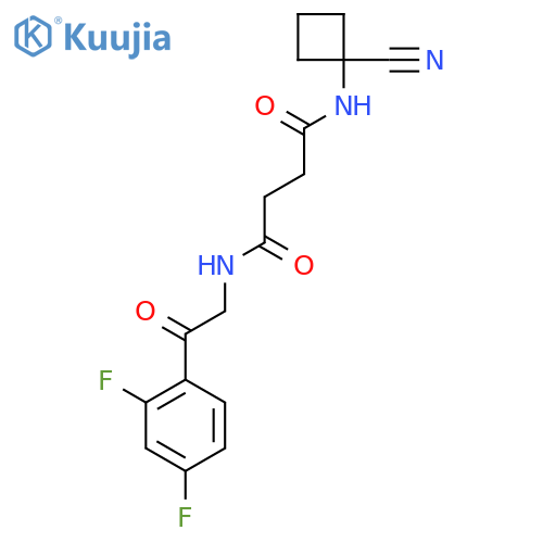 N-(1-cyanocyclobutyl)-N'-[2-(2,4-difluorophenyl)-2-oxoethyl]butanediamide structure