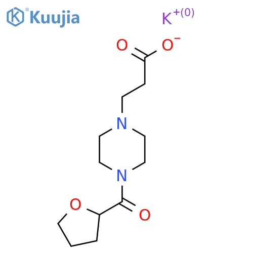 potassium salt;3-[4-(tetrahydrofuran-2-carbonyl)piperazin-1-yl]propanoic acid structure