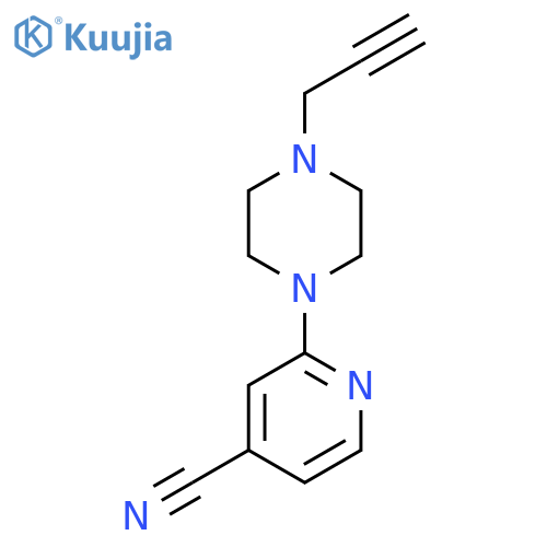 2-4-(prop-2-yn-1-yl)piperazin-1-ylpyridine-4-carbonitrile structure