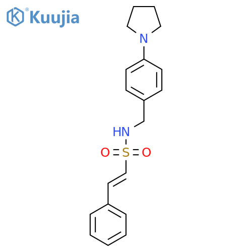 2-phenyl-N-{[4-(pyrrolidin-1-yl)phenyl]methyl}ethene-1-sulfonamide structure