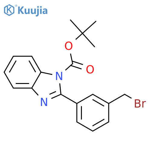 tert-Butyl 2-(3-(bromomethyl)phenyl)-1H-benzo[d]imidazole-1-carboxylate structure