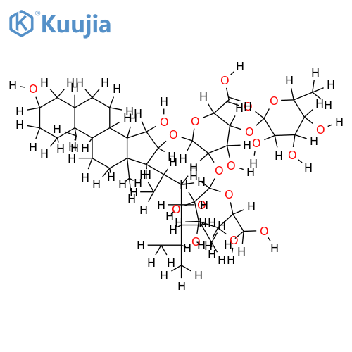 16beta-O-[beta-D-glucopyranosyl-(1->2)-alpha-1-rhamnopyranosyl-(1->4)-6-oxo-beta-D-glucopyranosyl]-5alpha-poriferastane-3beta,15beta,23S-triol structure
