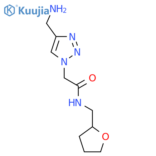 2-(4-(Aminomethyl)-1H-1,2,3-triazol-1-yl)-N-((tetrahydrofuran-2-yl)methyl)acetamide structure