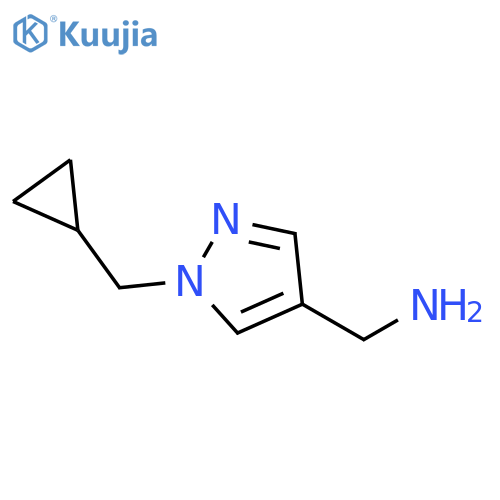 [1-(cyclopropylmethyl)-1H-pyrazol-4-yl]methanamine structure