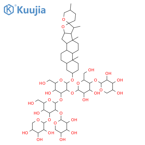 b-D-Glucopyranoside, (3b,5a,25R)-spirostan-3-yl O-b-D-xylopyranosyl-(1&reg;3)-O-b-D-galactopyranosyl-(1&reg;2)-O-[O-b-D-xylopyranosyl-(1&reg;2)-O-[b-D-xylopyranosyl-(1&reg;3)]-b-D-glucopyranosyl-(1&reg;3)]- (9CI) structure