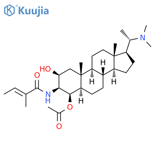 2-Butenamide, N-[(2b,3b,4b,5a,20S)-4-(acetyloxy)-20-(dimethylamino)-2-hydroxypregnan-3-yl]-2-methyl-,(2E)- (9CI) structure