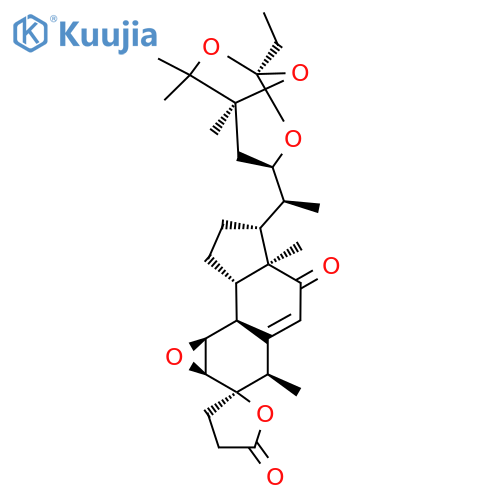 Spiro[2H-cyclopenta[7,8]naphth[1,2-b]oxirene-2,2'(5'H)-furan]-5,5'(3H)-dione, 6-[(1S)-1-[(1S,3R,5R)-1-ethyl-5,6,6-trimethyl-2,7,8-trioxabicyclo[3.2.1]oct-3-yl]ethyl]-1a,3',4',5a,6,7,8,8a,8b,8c-decahydro-3,5a-dimethyl-, (1aS,2R,3S,5aR,6R,8aS,8bS,8cS)- structure