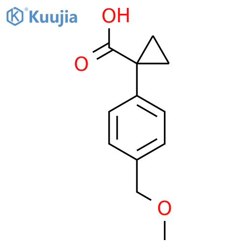 1-4-(methoxymethyl)phenylcyclopropane-1-carboxylic acid structure