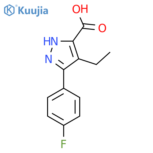 4-Ethyl-3-(4-fluorophenyl)-1H-pyrazole-5-carboxylicacid structure