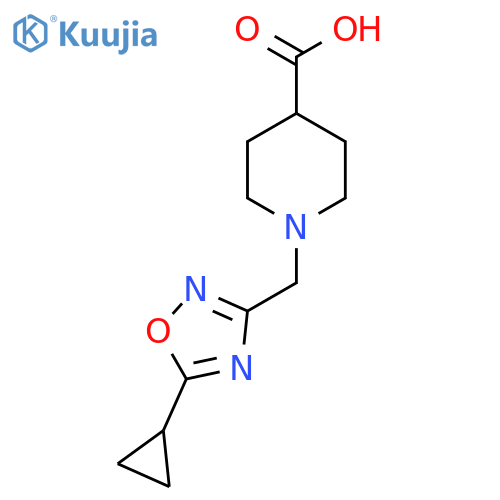 1-((5-Cyclopropyl-1,2,4-oxadiazol-3-yl)methyl)piperidine-4-carboxylicacid structure