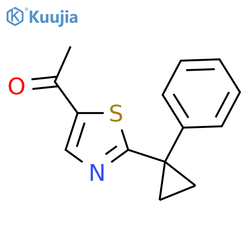 1-[2-(1-Phenylcyclopropyl)-1,3-thiazol-5-yl]ethan-1-one structure