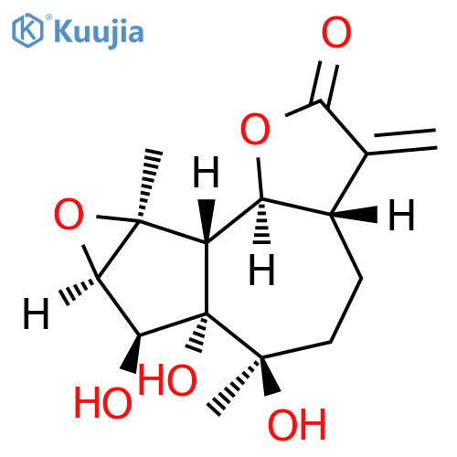 Oxireno[2,3]azuleno[4,5-b]furan-2(3H)-one, decahydro-6,6a,7-trihydroxy-6,8a-dimethyl-3-methylene-, (3aS,6R,6aS,7S,7aR,8aS,8bR,8cS)- structure