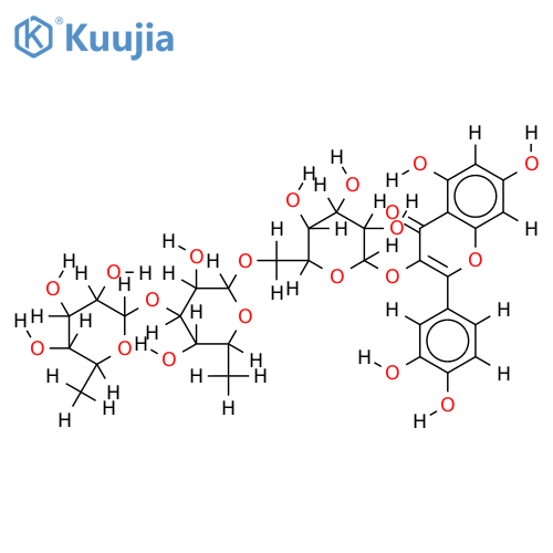 6''-O-[alpha-L-Rhamnopyranosyl-(1?4)-alpha-L-rhamnopyranosyl]-Hyperin structure
