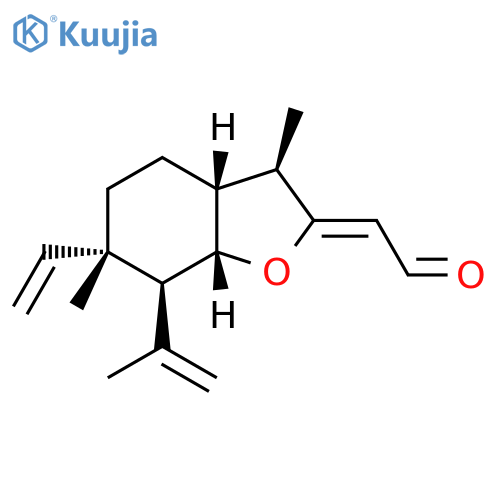 Acetaldehyde,[(3R,3aR,6S,7S,7aS)-6-ethenylhexahydro-3,6-dimethyl-7-(1-methylethenyl)-2(3H)-benzofuranylidene]-,(2Z)-rel- (9CI) structure