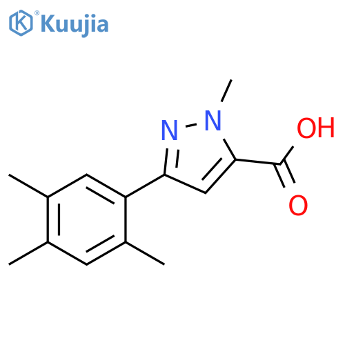 1-methyl-3-(2,4,5-trimethylphenyl)-1H-pyrazole-5-carboxylic acid structure