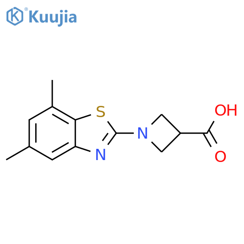 1-(5,7-dimethyl-1,3-benzothiazol-2-yl)azetidine-3-carboxylic acid structure
