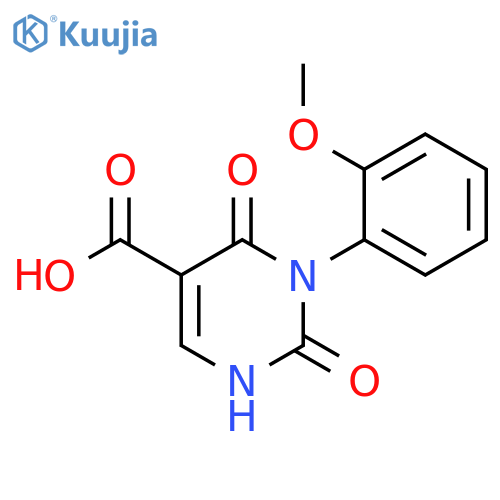 3-(2-methoxyphenyl)-2,4-dioxo-1,2,3,4-tetrahydropyrimidine-5-carboxylic acid structure