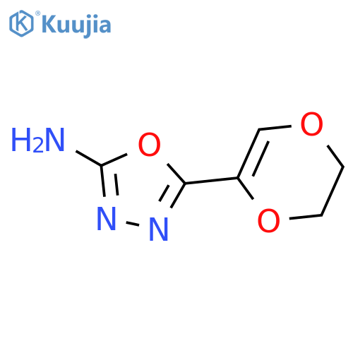 5-(5,6-dihydro-1,4-dioxin-2-yl)-1,3,4-oxadiazol-2-amine structure