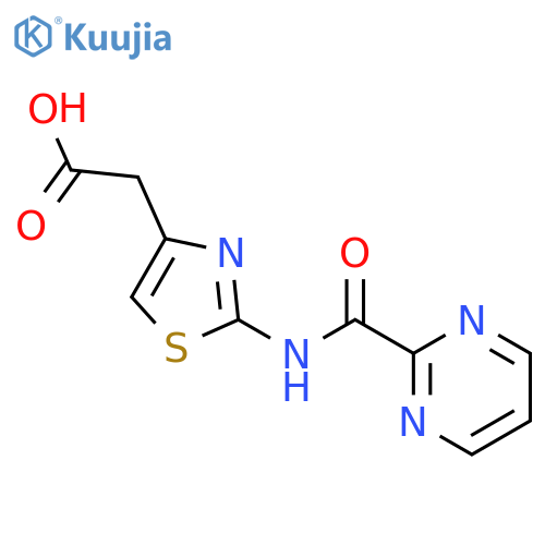 2-[2-(pyrimidine-2-amido)-1,3-thiazol-4-yl]acetic acid structure
