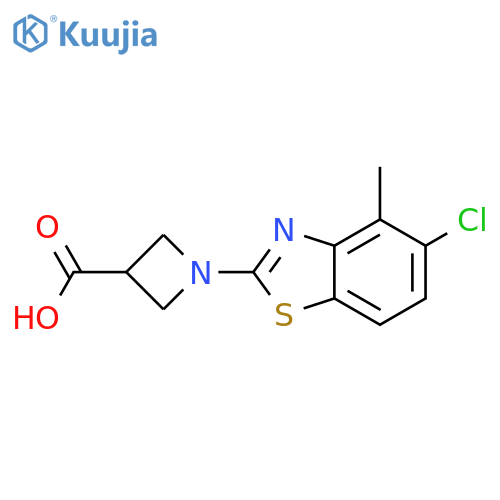 1-(5-chloro-4-methyl-1,3-benzothiazol-2-yl)azetidine-3-carboxylic acid structure