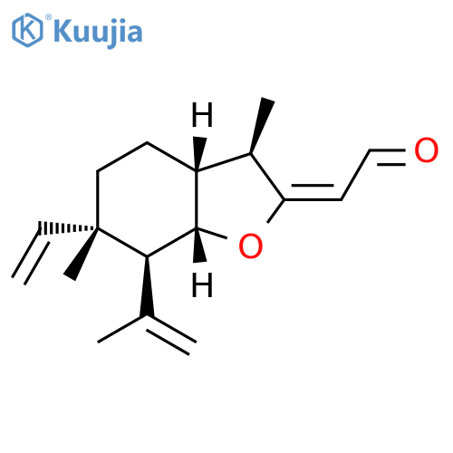 Acetaldehyde,[(3R,3aR,6S,7S,7aS)-6-ethenylhexahydro-3,6-dimethyl-7-(1-methylethenyl)-2(3H)-benzofuranylidene]-,(2E)-rel- (9CI) structure