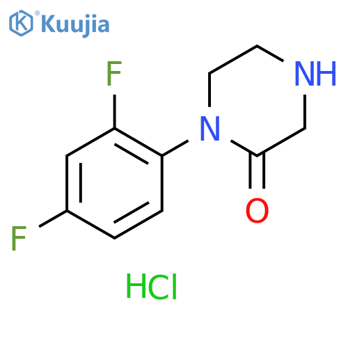 2-Piperazinone, 1-(2,4-difluorophenyl)-, hydrochloride (1:1) structure