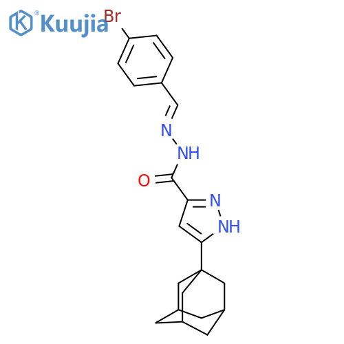 3-(adamantan-1-yl)-N'-(1E)-(4-bromophenyl)methylidene-1H-pyrazole-5-carbohydrazide structure
