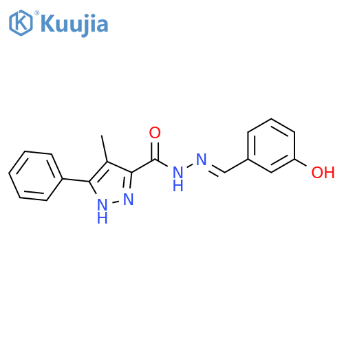 N'-(1E)-(3-hydroxyphenyl)methylidene-4-methyl-3-phenyl-1H-pyrazole-5-carbohydrazide structure