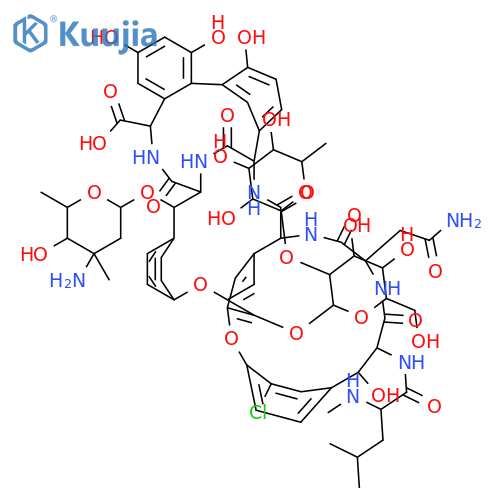 Vancomycin,22-O-(3-amino-2,3,6-trideoxy-3-C-methyl-a-L-arabino-hexopyranosyl)-2'-O-de(3-amino-2,3,6-trideoxy-3-C-methyl-a-L-lyxo-hexopyranosyl)-19-dechloro-2'-O-(6-deoxy-a-L-mannopyranosyl)- (9CI) structure