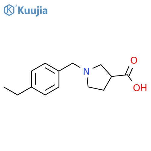 1-[(4-ethylphenyl)methyl]pyrrolidine-3-carboxylic acid structure