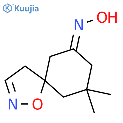 N-[(7E)-9,9-dimethyl-1-oxa-2-azaspiro[4.5]dec-2-en-7-ylidene]hydroxylamine structure