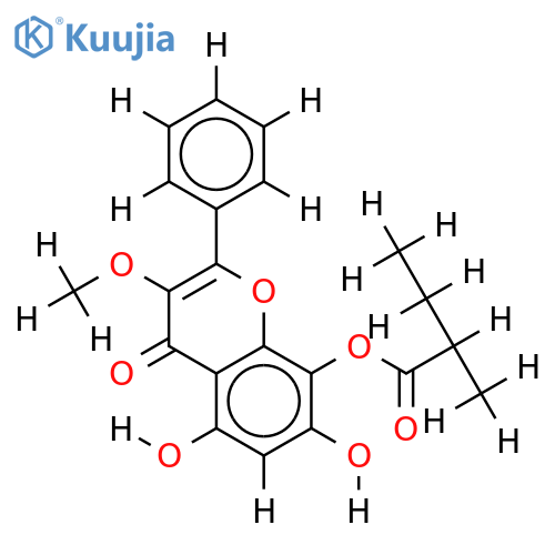 3-Me ether,8-O-(2-methylbutanoyl)-3,5,7,8-Tetrahydroxyflavone structure