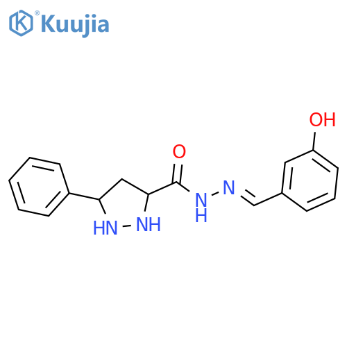 N'-(1E)-(3-hydroxyphenyl)methylidene-3-phenyl-1H-pyrazole-5-carbohydrazide structure
