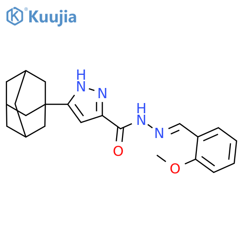 3-(adamantan-1-yl)-N'-(1E)-(2-methoxyphenyl)methylidene-1H-pyrazole-5-carbohydrazide structure