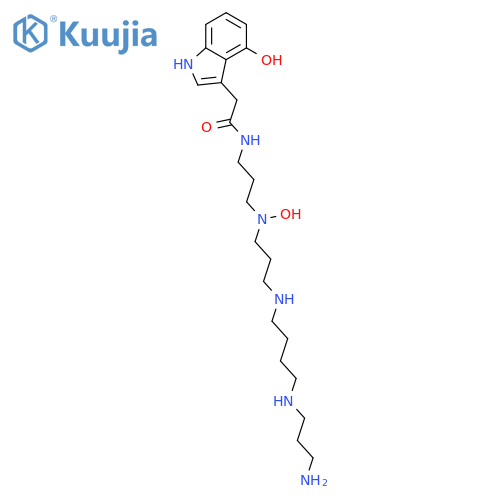 1H-Indole-3-acetamide,N-[3-[[3-[[4-[(3-aminopropyl)amino]butyl]amino]propyl]hydroxyamino]propyl]-4-hydroxy- structure