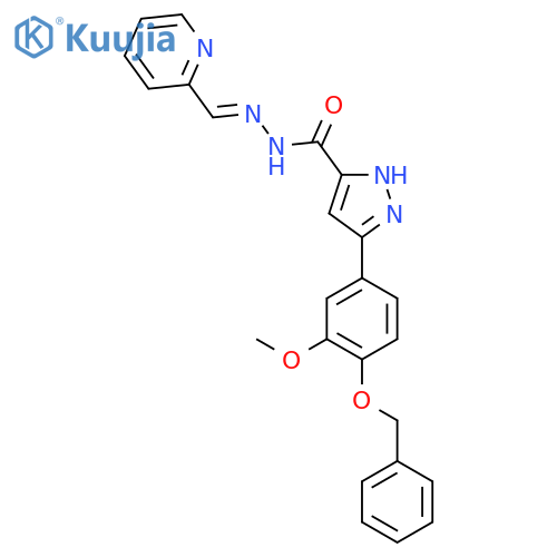 3-[4-(benzyloxy)-3-methoxyphenyl]-N'-[(1E)-(pyridin-2-yl)methylidene]-1H-pyrazole-5-carbohydrazide structure